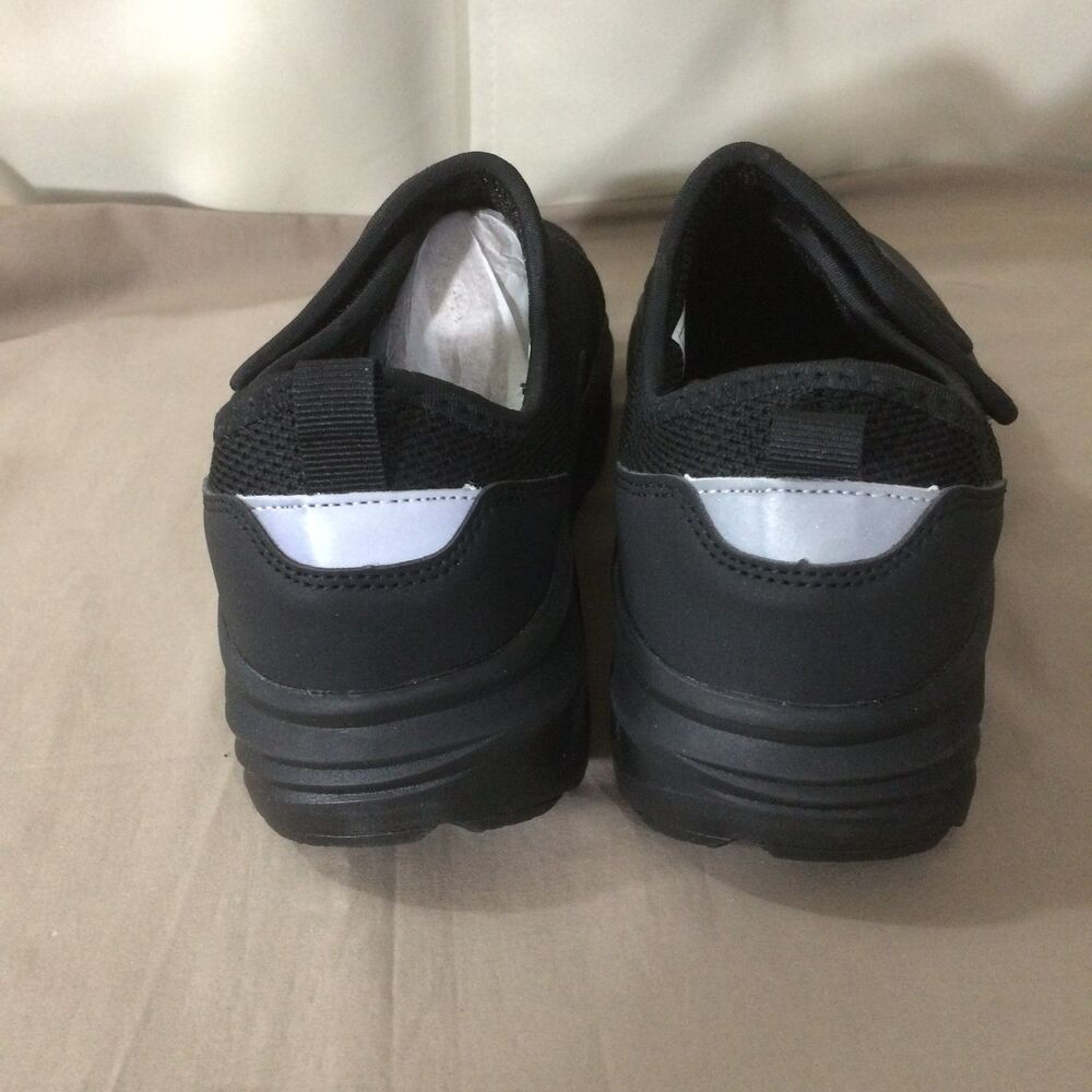 NEW OrthoComfoot Womens 6 Black Walking Shoes Extra Wide Hook Loop Comfort New - Picture 8 of 9
